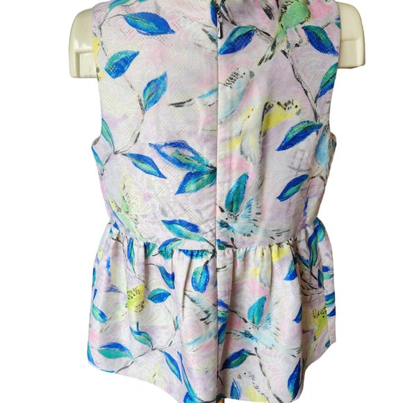 Anthropologie Leifsdottir Peplum Bird Metallic Top - Picture 3 of 8